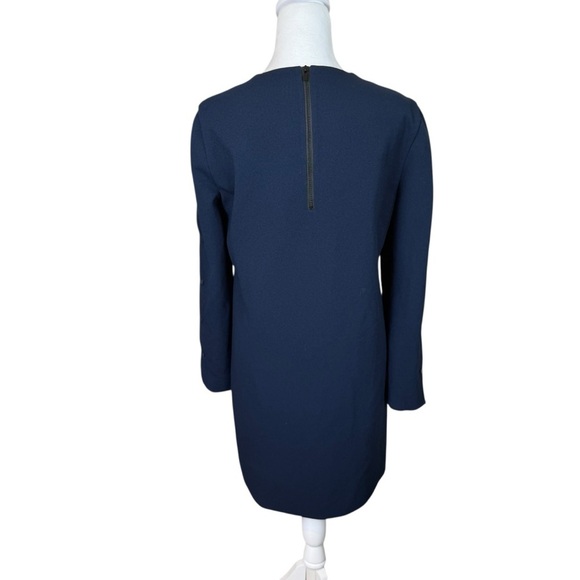Tibi Structured Crepe Button Detail Shift Dress Navy Size 4 Career Cocktail EUC - Picture 6 of 13